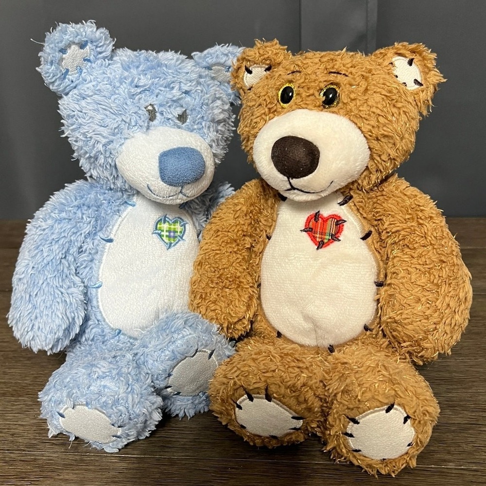 First & Main Blue & Brown Tender Teddy Bear Plush Set